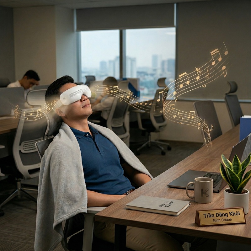 Người nhận có thể vừa massage vừa nghe âm nhạc thư giãn