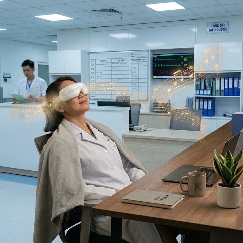  Chỉ với một nút bấm, y bác sĩ đã có thể bắt đầu liệu trình thư giãn 15 phút ngay tại chỗ làm việc