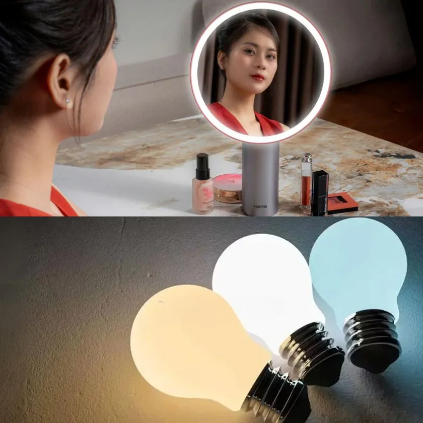 Ánh sáng trắng vàng trung tính loại nào tốt cho mắt khi trang điểm?