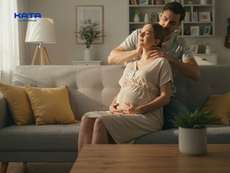 Bóp nhẹ vùng cơ vai để tạo cảm giác thư giãn và mềm cơ