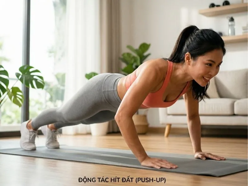 Push-up (Hít đất) – Tăng cường sức mạnh thân trên và vòng 1