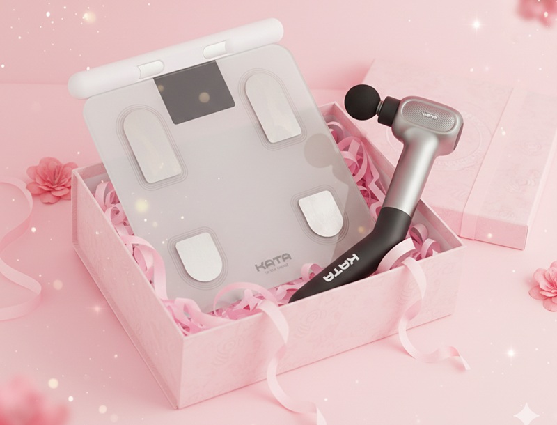 Combo KATA kết hợp giữa cân sức khỏe điện tử và súng massage cao cấp