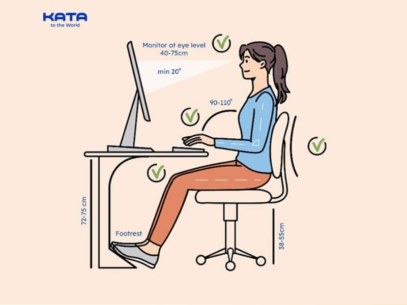Sử dụng ghế ngồi phù hợp, ngồi đúng tư thế