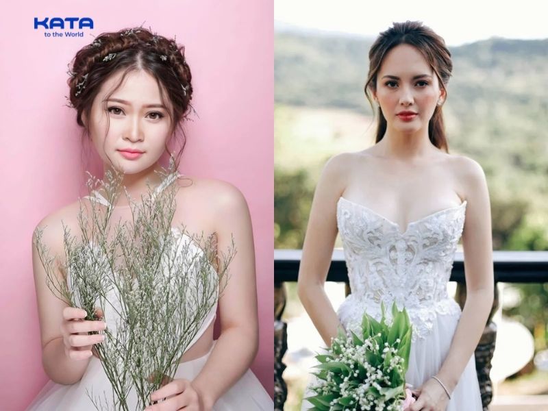 Mặt vuông nên chọn tone màu mắt và má nhẹ nhàng