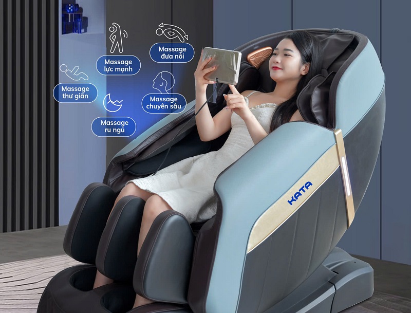 Ghế massage KATA MC02 được tích hợp 5 kỹ thuật massage, 3 cường độ 