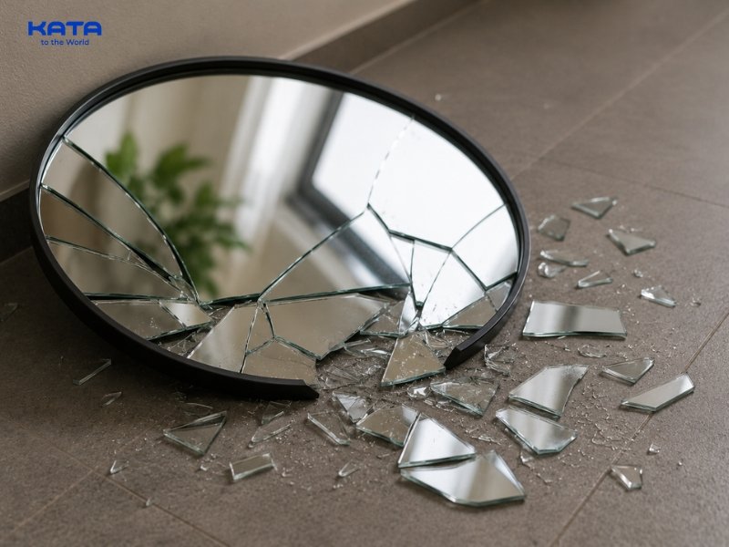 Gương nứt, vỡ nên dọn dẹp cẩn thận 