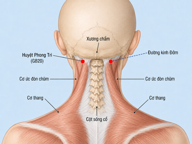 Huyệt phong trì nằm ở đâu? Công dụng và cách bấm huyệt