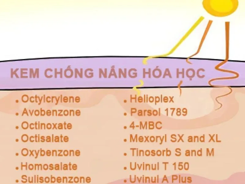 Kem chống nắng hóa học có thành phần gì?