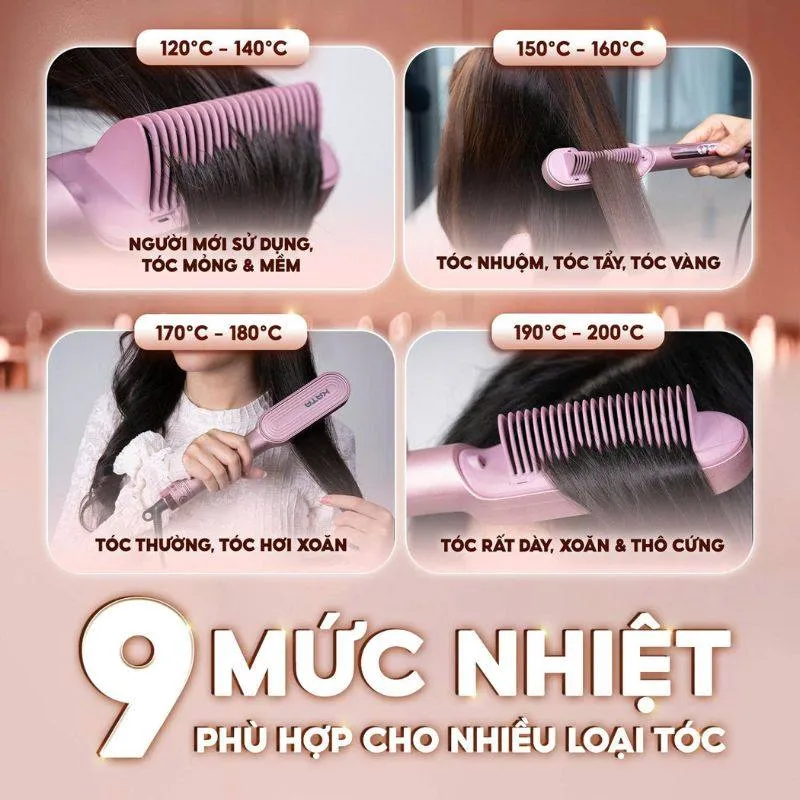 Nhiều mức nhiệt ổn từ 120 độ C đến 200 độ C