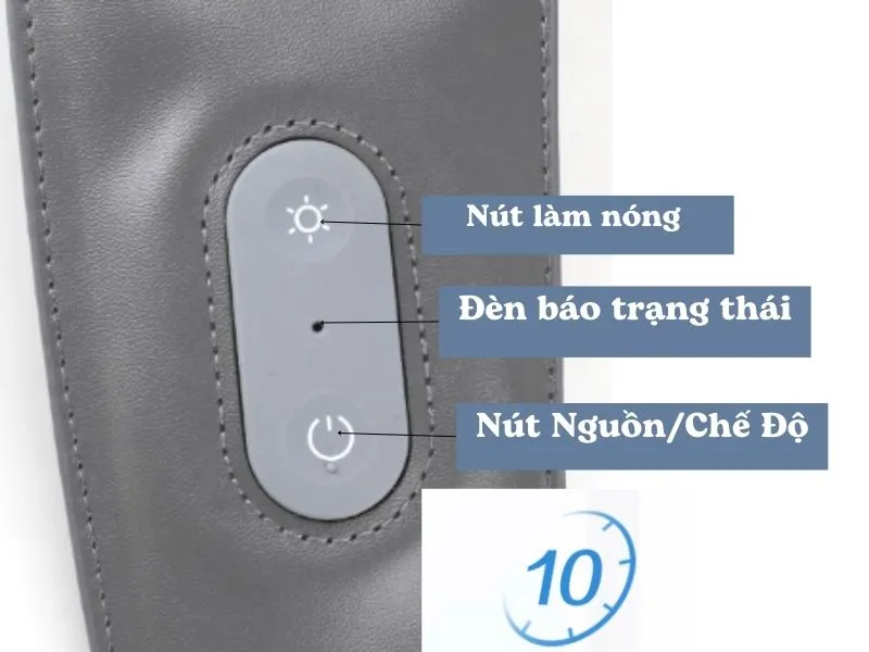 Các nút điều khiển máy mát xa KATA MS8