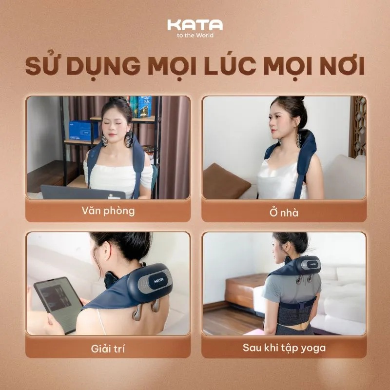 Máy massage cổ vai gáy KATA MS8 có thể dùng được mọi lúc mọi nơi