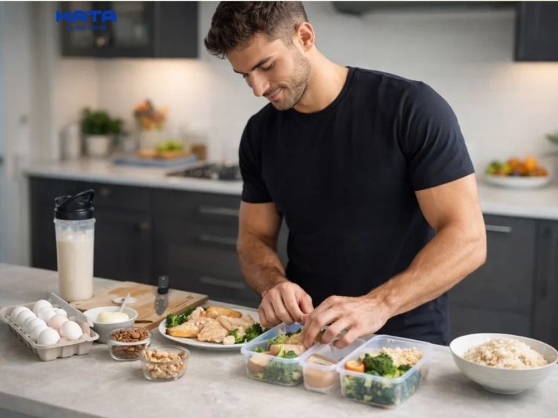 Bổ sung chế độ ăn đầy đủ các nhóm chất giúp tăng cơ hiệu quả
