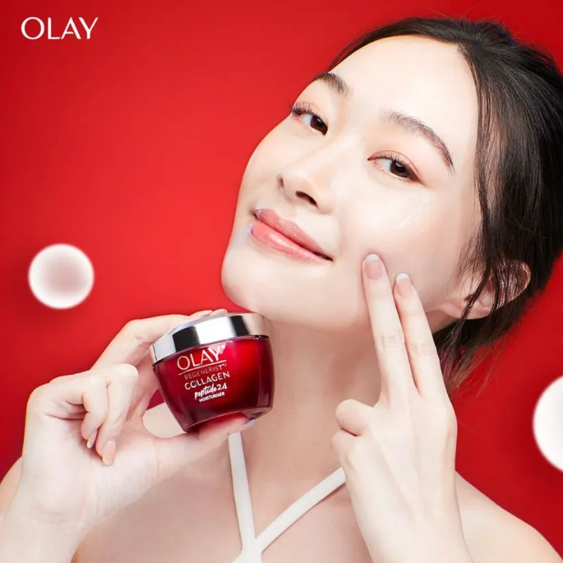 Kem Dưỡng Olay Collagen Peptide 24 Tái Tạo Da Căng Bóng giúp tăng cường peptide