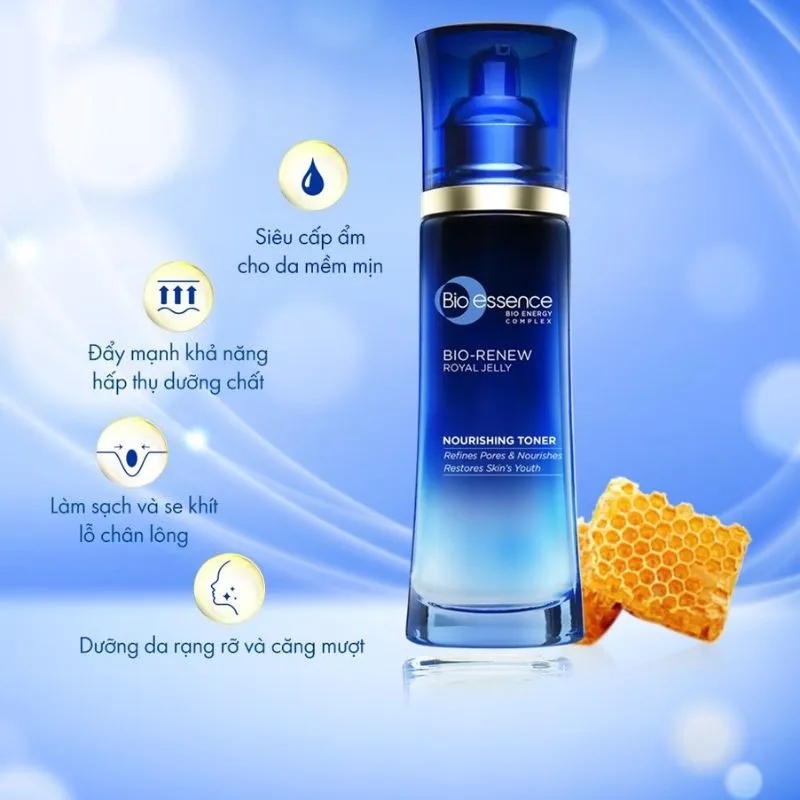 Nước Hoa Hồng Bio-Essence Bio-Renew Peptide 75 Chiết Xuất Sữa Ong Chúa 
