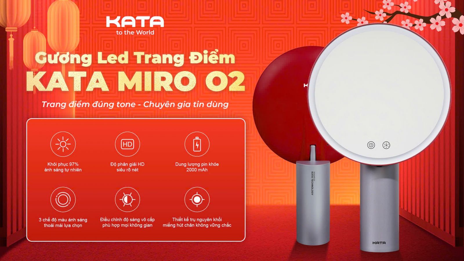 Gương led trang điểm