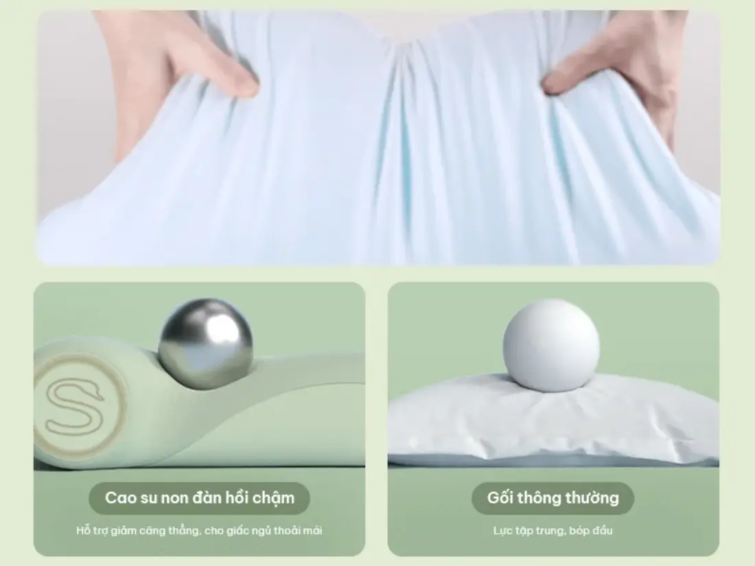 Gối SKG P5 tạo cảm giác êm ái hơn so với gối thông thường 