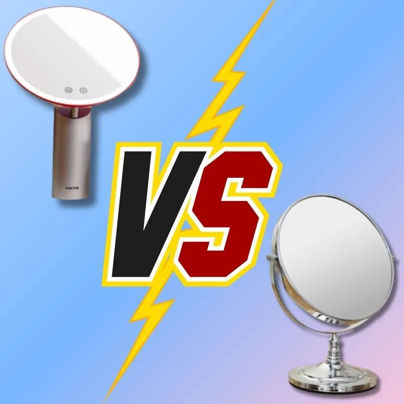 So sánh gương LED và gương thường khi trang điểm