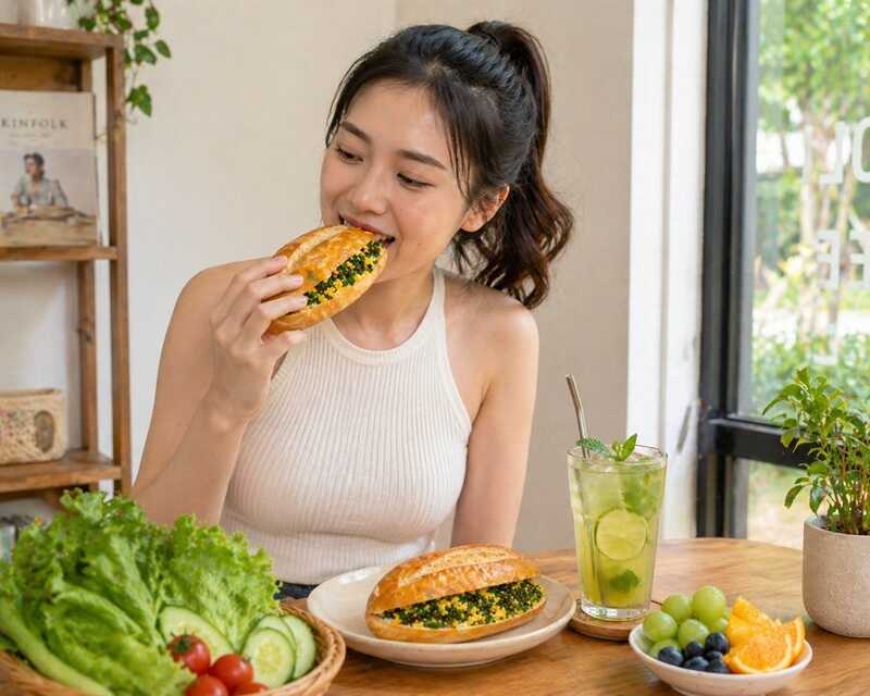 Kết hợp thêm rau xanh, trái cây hoặc đồ uống ít đường