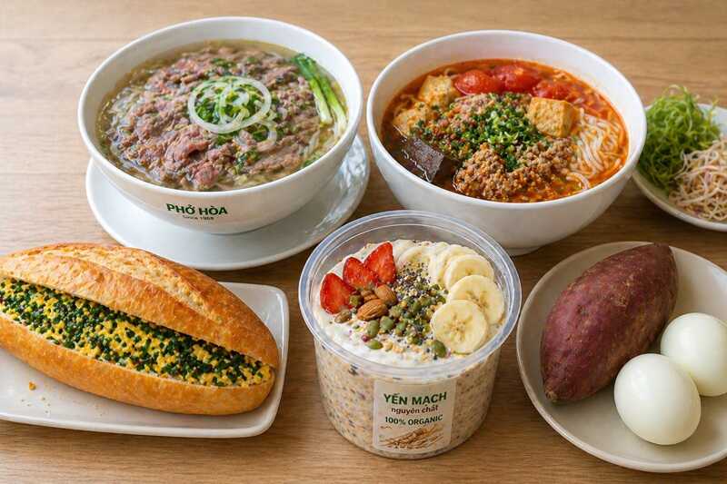  So sánh calo với một số bữa sáng phổ biến khác