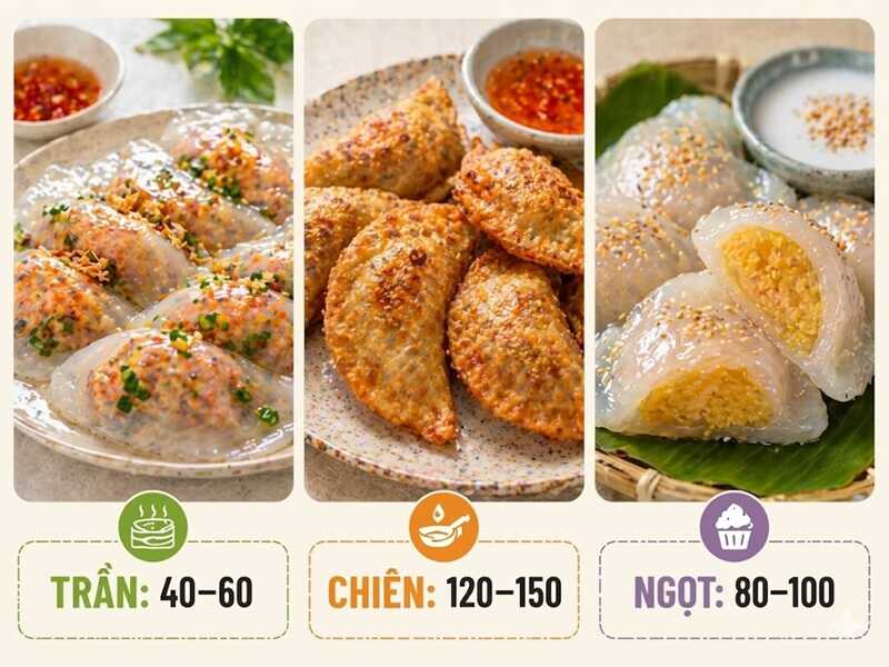 Tùy vào kích thước và cách chế biến, hàm lượng calo sẽ có sự chênh lệch đáng kể