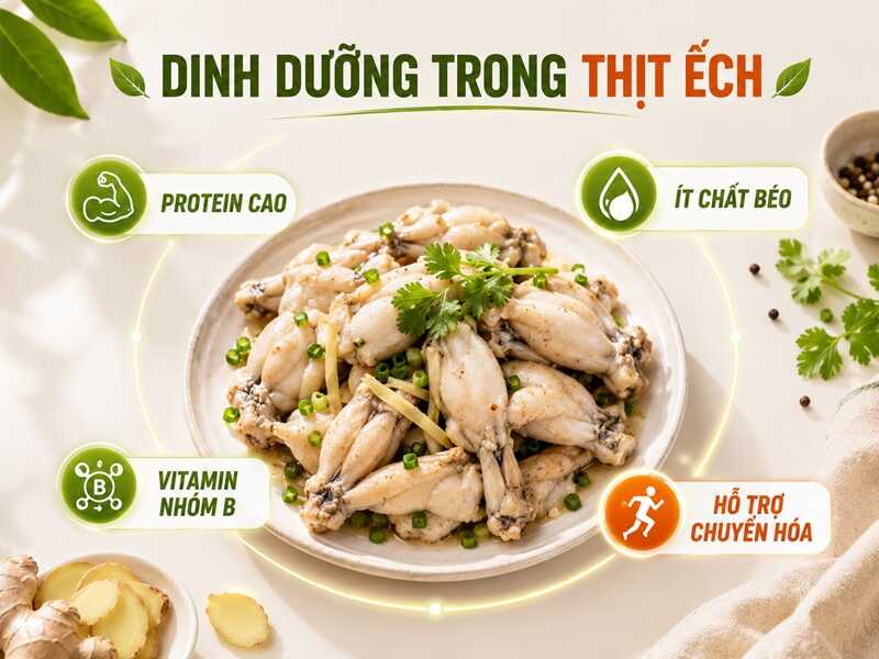 Giá trị dinh dưỡng trong 100g thịt ếch