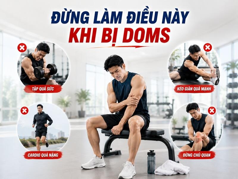 DOMS cần phục hồi đúng cách thay vì cố “tập xuyên đau”.