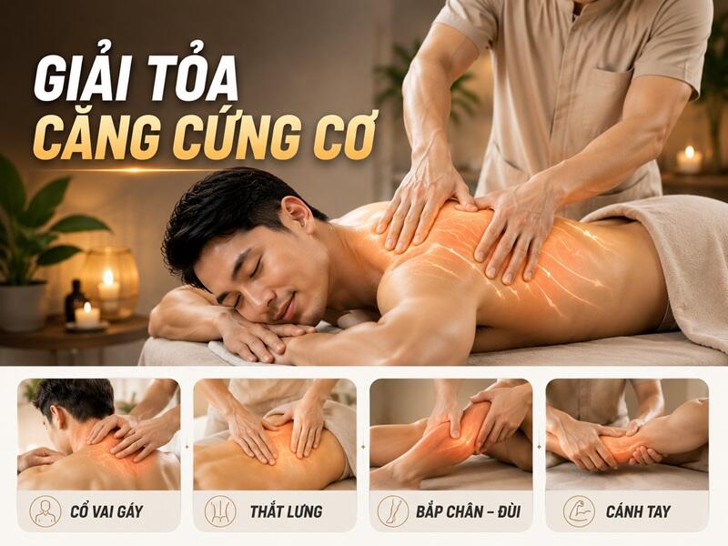 Kneading đặc biệt phù hợp với các vùng cơ đang căng cứng kéo dài