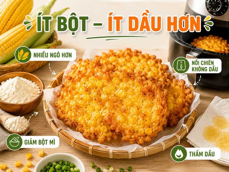 Bánh ít dầu thường nhẹ bụng và ít calo hơn