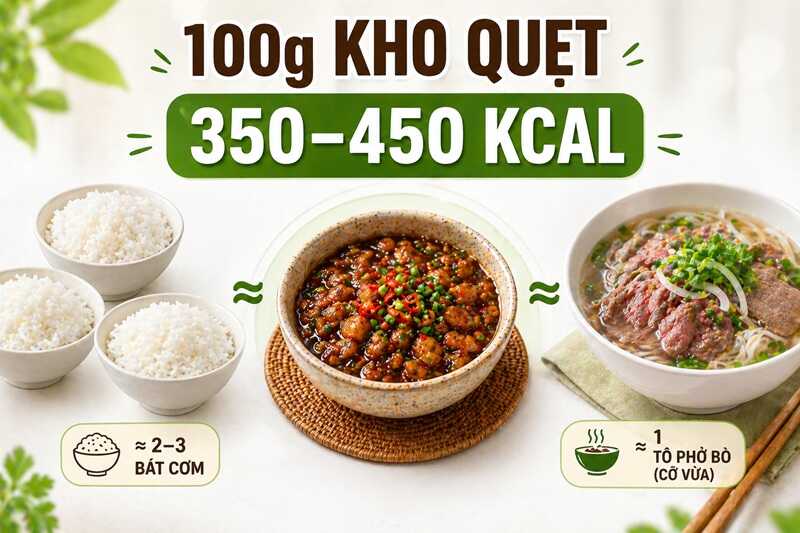 Hàm lượng calo trong một phần kho quẹt truyền thống