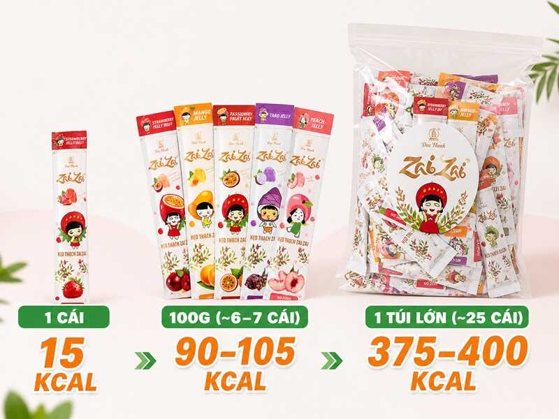 Thạch zai zai bao nhiêu calo?