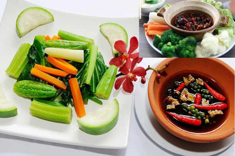 Ưu tiên ăn cùng rau củ luộc giàu chất xơ