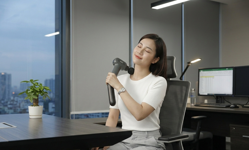 Nhiều người lựa chọn súng massage để hỗ trợ phục hồi cơ ngay tại nhà nhờ khả năng tác động sâu và đều