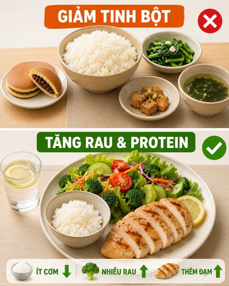  Điều chỉnh thực đơn bữa ăn kế tiếp