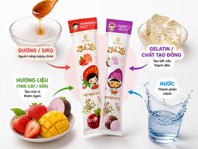 Thành phần dinh dưỡng chính trong thạch zai zai