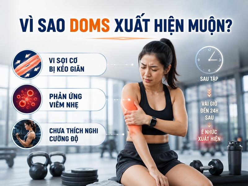 Ngày thứ hai sau tập thường là lúc DOMS rõ nhất