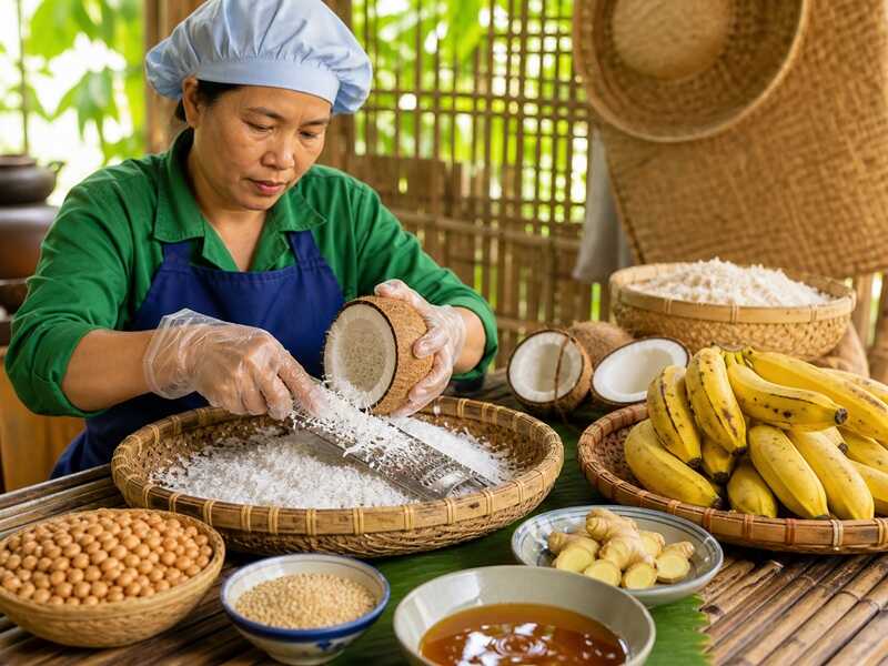 Tỷ lệ dừa nạo, càng nhiều dừa, càng nhiều chất béo