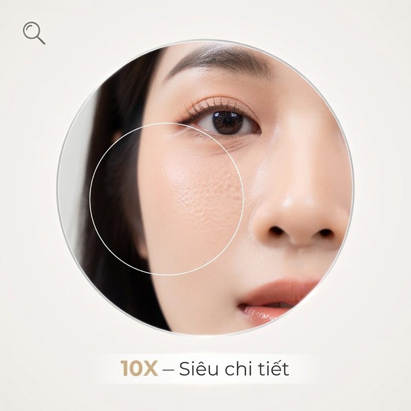 Soi từng chi tiết nhỏ nhất trên da với độ phóng đại 10x