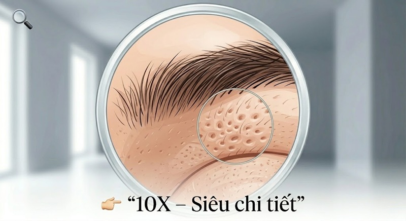 Độ phóng đại 10x: Soi rõ từng khuyết điểm nhỏ