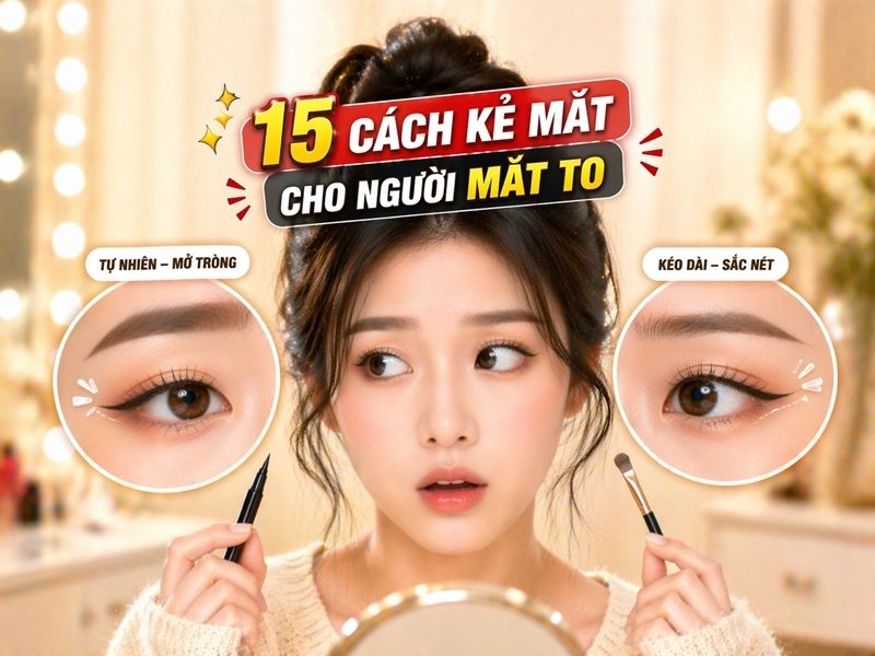 15 cách kẻ mắt cho người mắt to chỉ ít phút