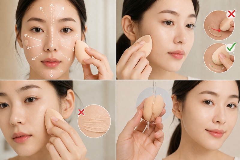 Mẹo tán nền giúp da căng bóng, không cakey