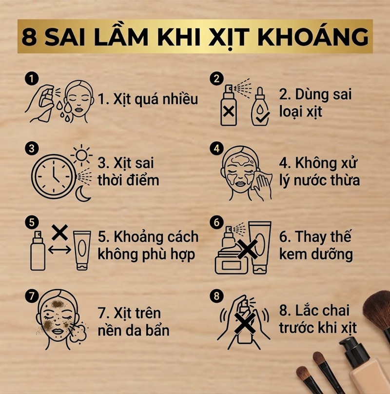 Những sai lầm khi dùng xịt khoáng