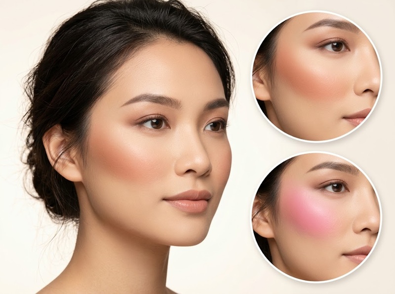 Cách đánh má hồng cho gò má cao để cân đối tổng thể