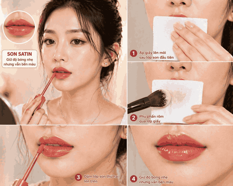  Son satin: Giữ độ bóng nhẹ nhưng vẫn bền màu
