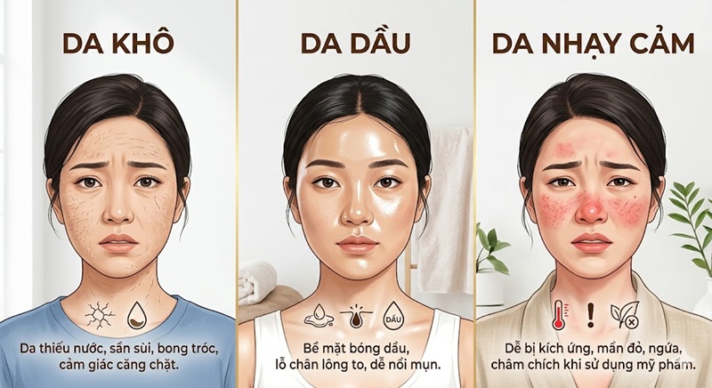 Mỗi loại da sẽ có cách chăm sóc khác nhau