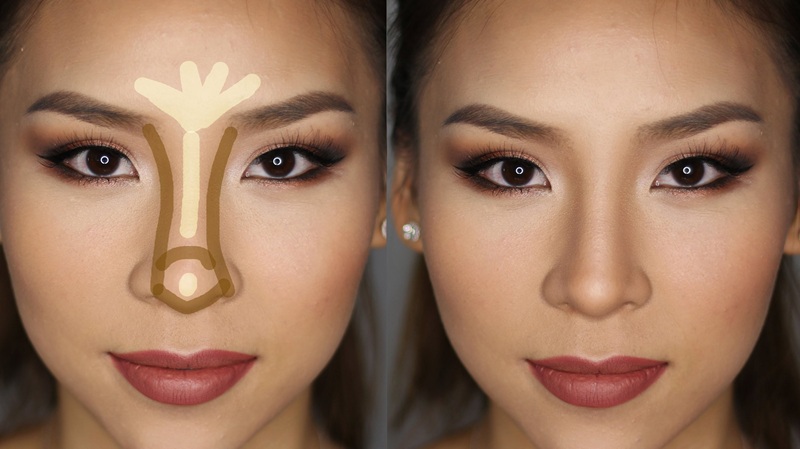 Kiến tạo sống mũi bằng phấn khối (Contour)