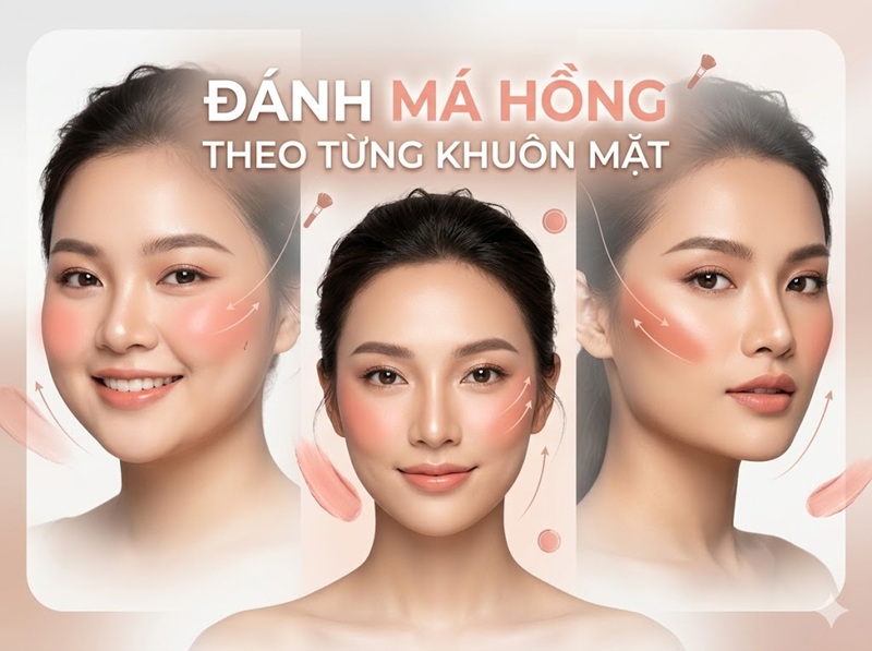 Cách đánh má hồng cho từng khuôn mặt chuẩn makeup artist