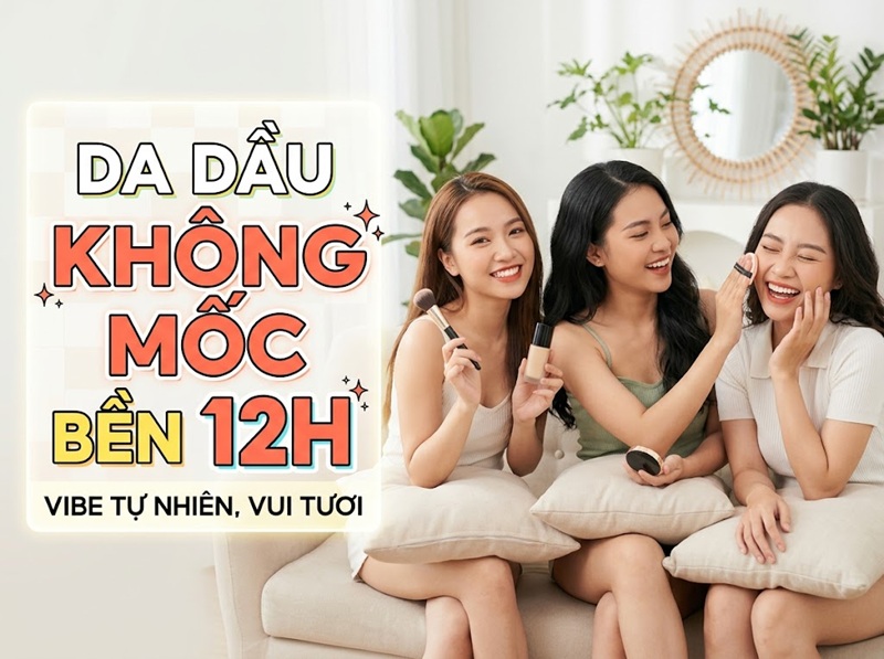 Cách đánh nền không bị mốc cho da dầu bền màu 12 tiếng