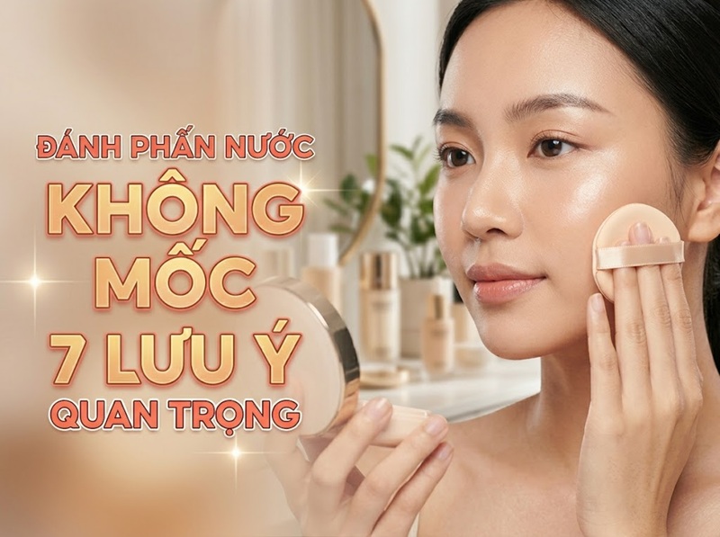 7 lưu ý quan trọng để đánh phấn nước không bị mốc mặt