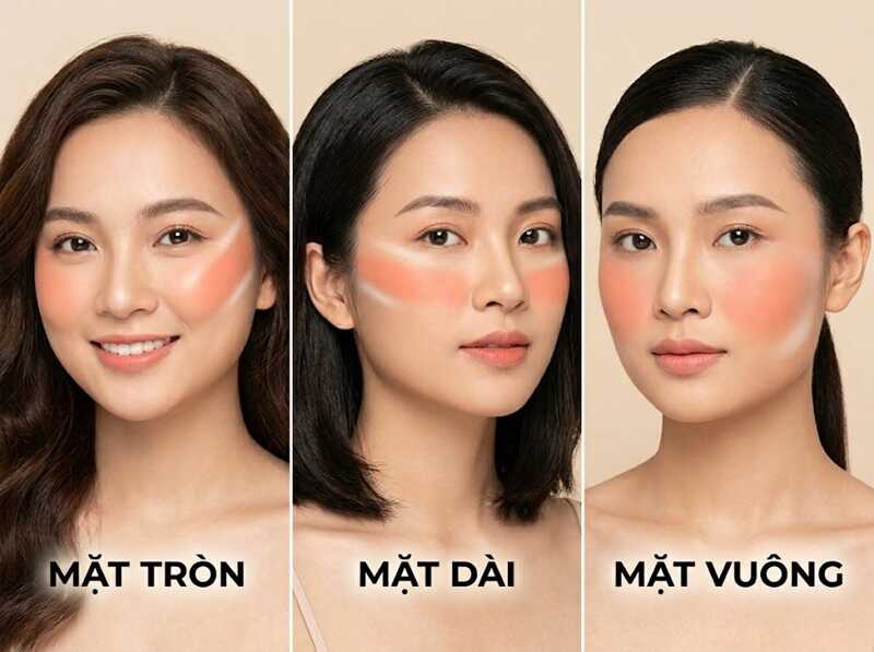 Ngay cả khi màu đẹp và tán mịn, vị trí đặt má hồng vẫn là yếu tố quyết định tổng thể gương mặt