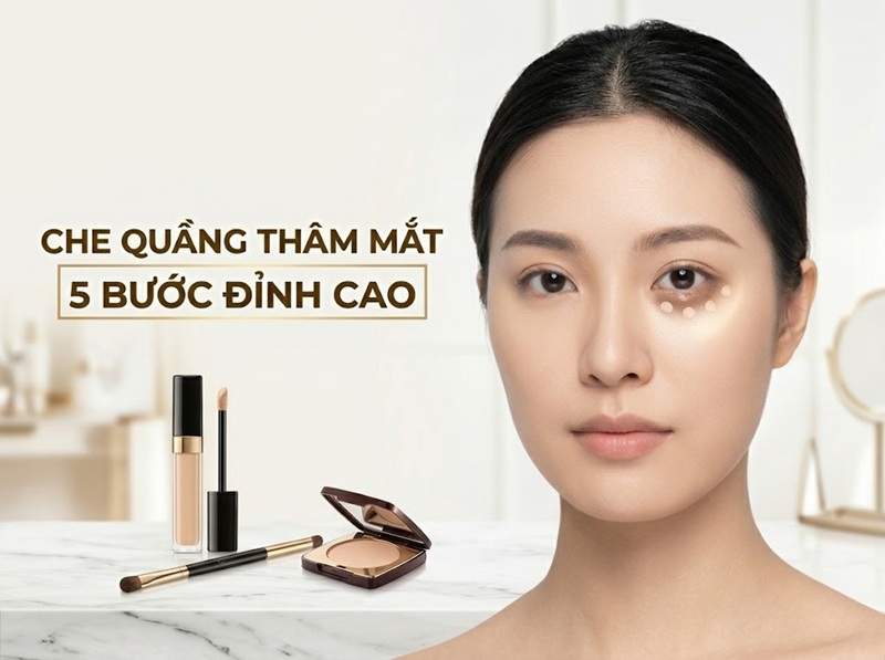 Đỉnh cao cách trang điểm che quầng thâm mắt với 5 bước
